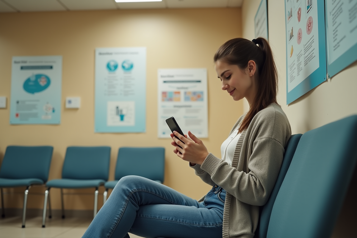 Jeune femme dans une salle d