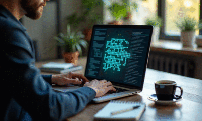 Personne utilisant un ordinateur avec un jeu Minesweeper affiché